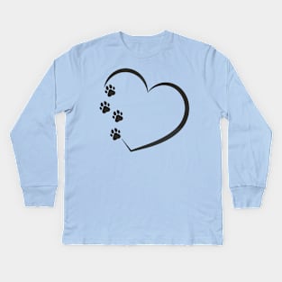 Cat paw heart Kids Long Sleeve T-Shirt